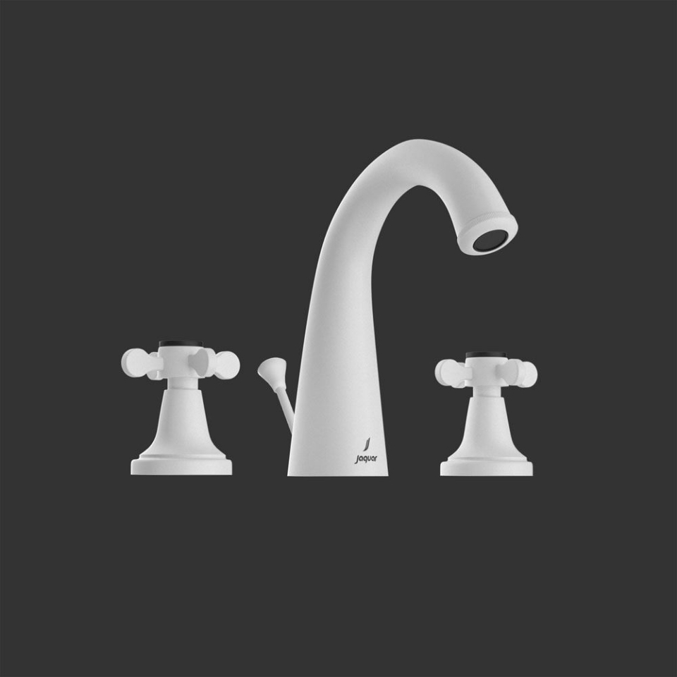 Picture of Gruppo lavabo 3 fori con scarico automatico - Bianco opaco