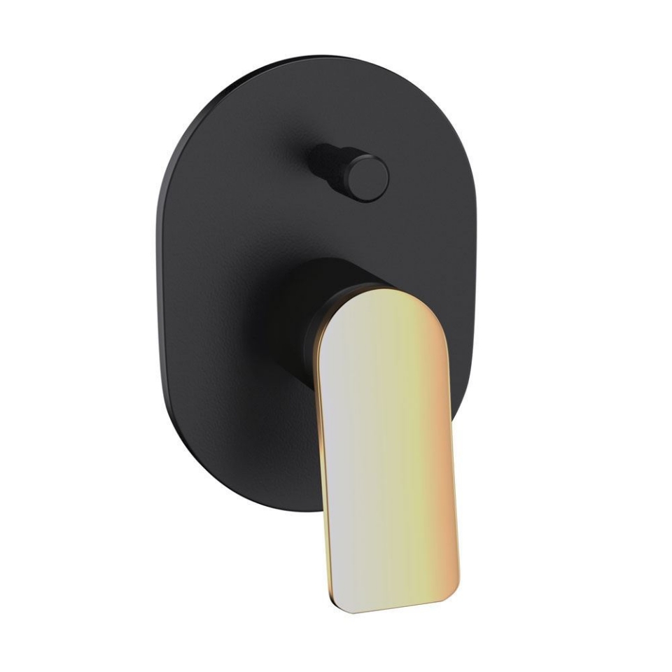 Picture of Deviatore monocomando da incasso - Leva: Oro opaco PVD | Corpo: Nero opaco