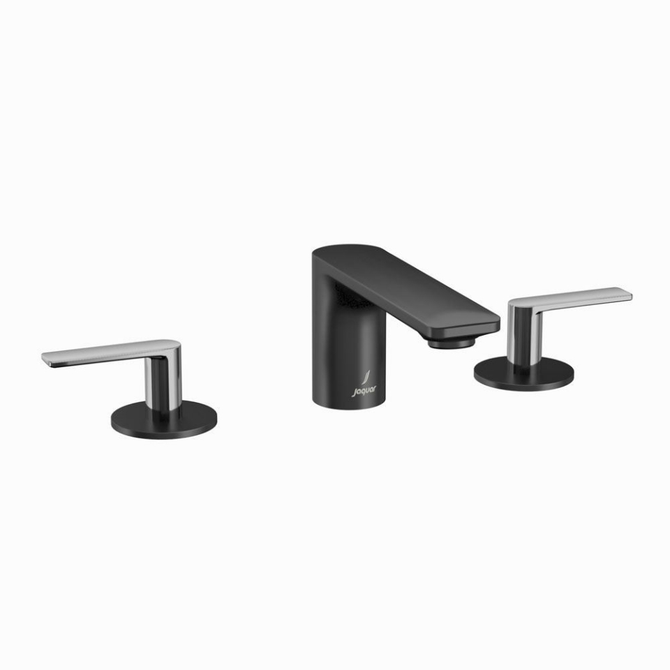 Picture of Gruppo lavabo 3 fori - Leva: Cromo nero | Corpo: Nero opaco