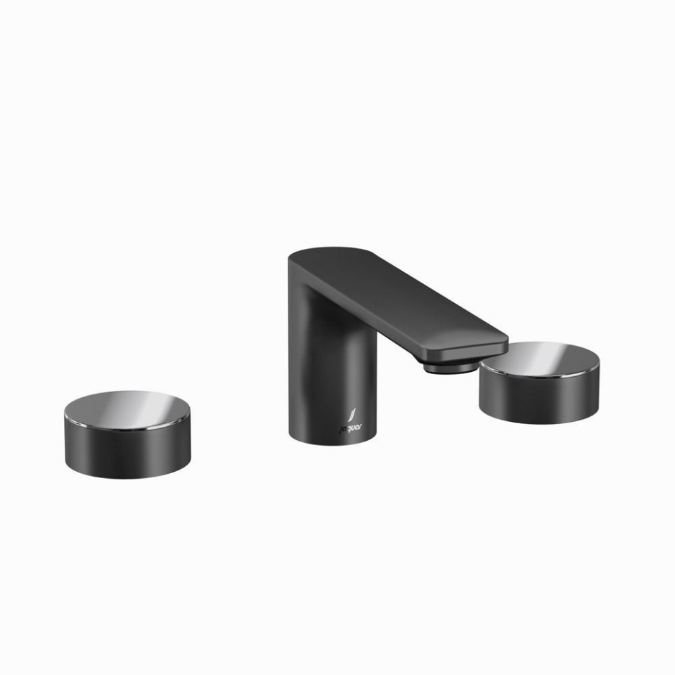 Picture of Gruppo lavabo 3 fori - Leva: Cromo nero | Corpo: Nero opaco