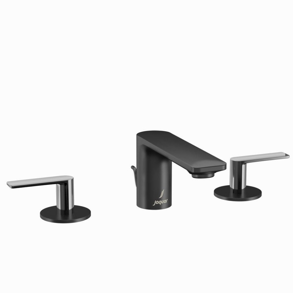 Picture of Gruppo lavabo 3 fori - Leva: Cromo nero | Corpo: Nero opaco