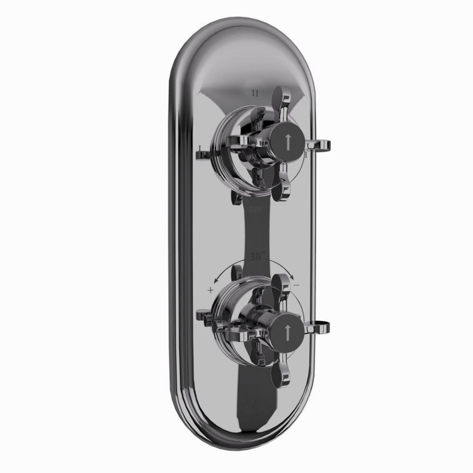 Picture of Miscelatore doccia termostatico Aquamax con deviatore a 3 vie - Cromo nero