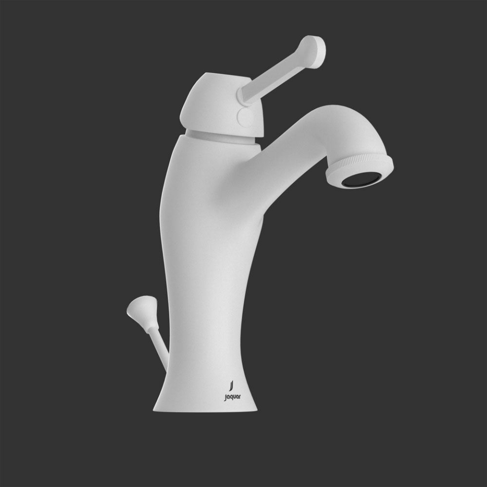 Picture of Miscelatore monocomando per lavabo con scarico automatico - Bianco opaco