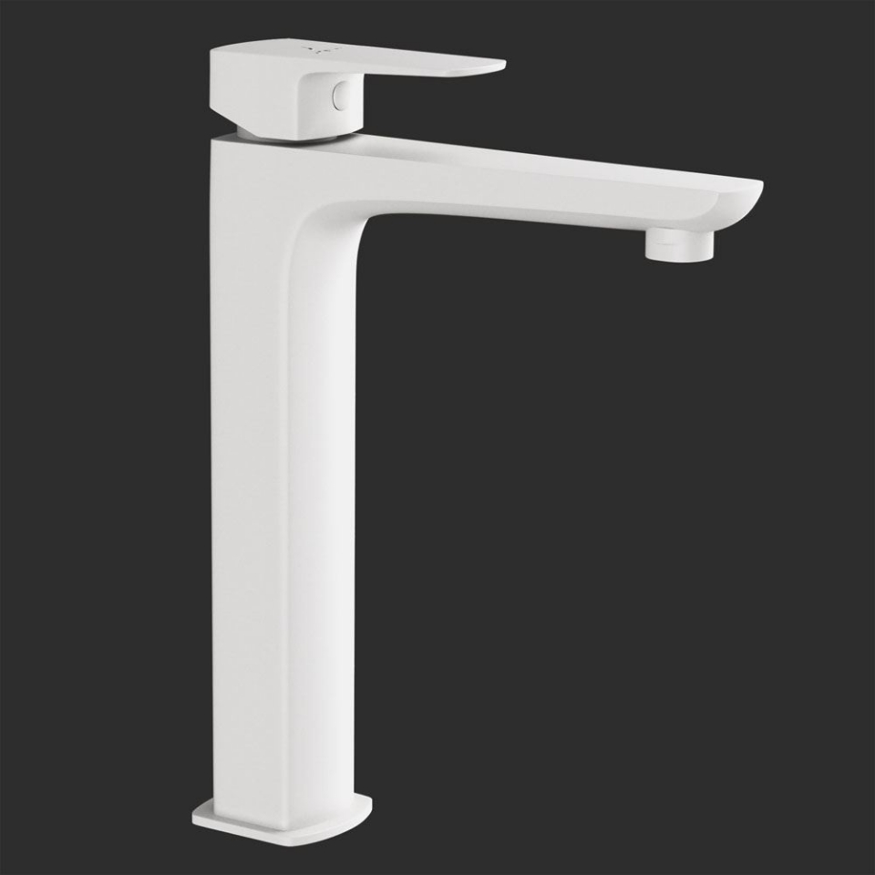 Picture of Miscelatore monocomando per lavabo con piletta click-clack - Bianco opaco