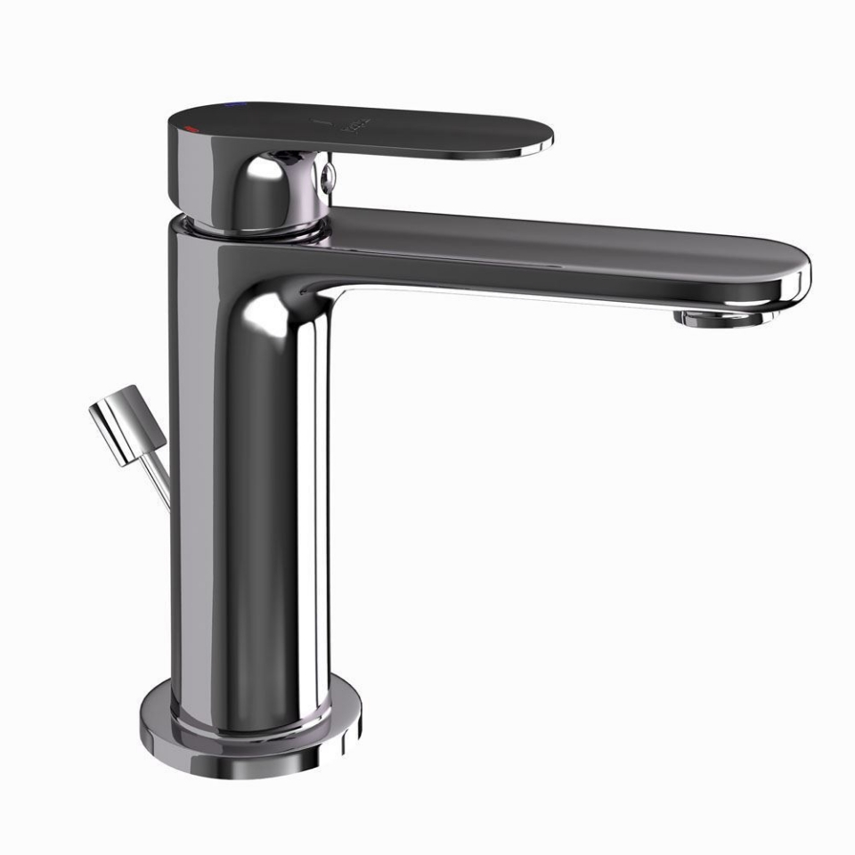 Picture of Miscelatore monocomando per lavabo con scarico automatico - Cromo nero