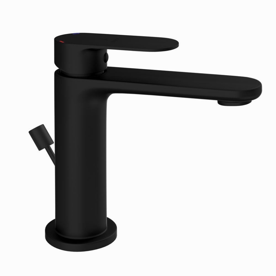 Picture of Miscelatore monocomando per lavabo con scarico automatico - Nero opaco