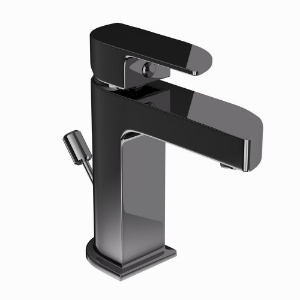 Immagine di Miscelatore monocomando per lavabo con scarico automatico - Cromo nero