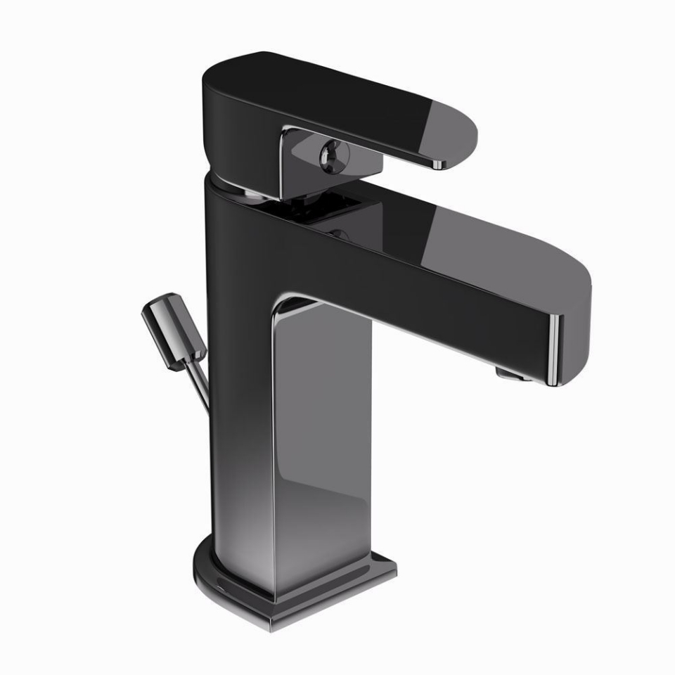 Picture of Miscelatore monocomando per lavabo con scarico automatico - Cromo nero