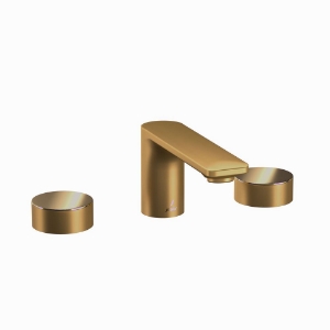 Immagine di Gruppo lavabo 3 fori - Leva: Oro lucido PVD | Corpo: Oro opaco PVD