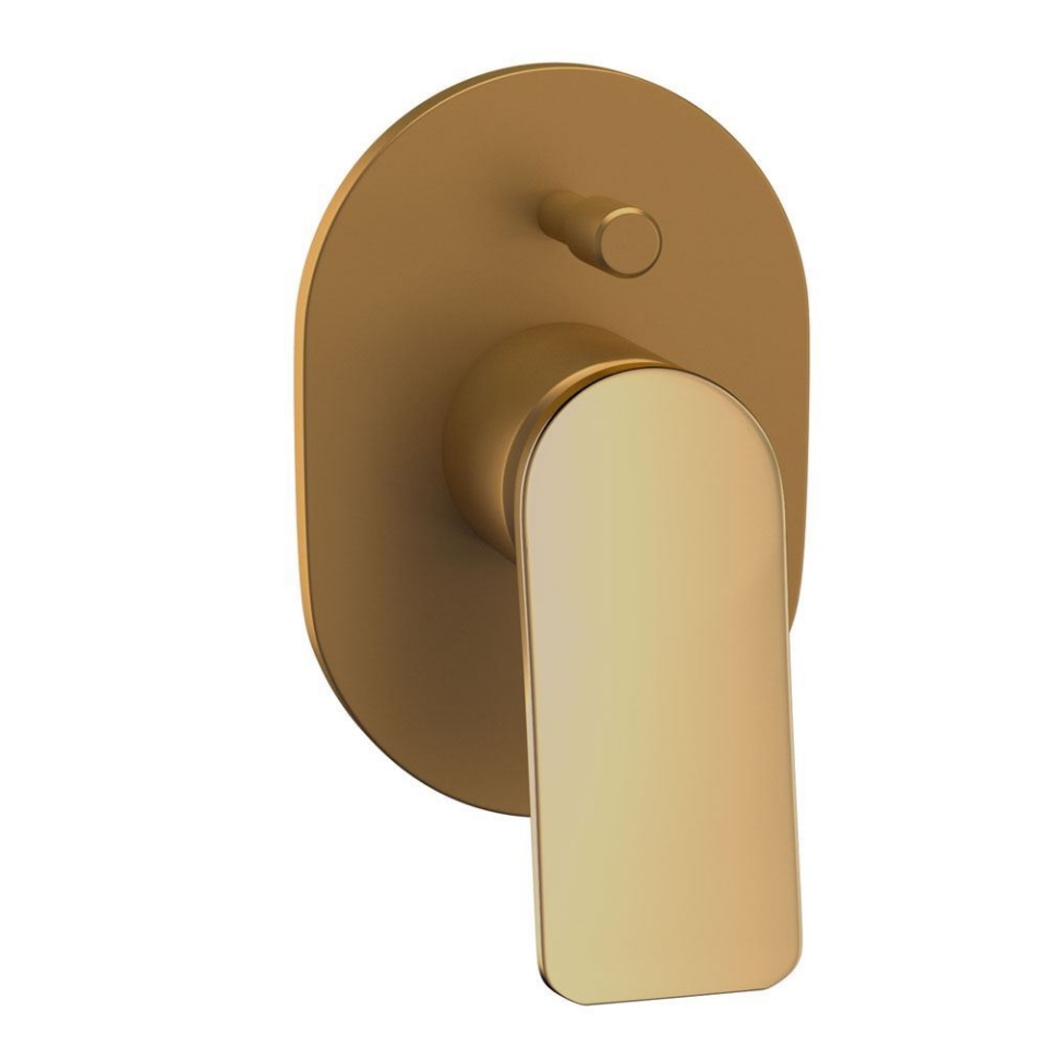 Picture of Parte esterna per miscelatore doccia con deviatore - Leva: Oro lucido PVD | Corpo: Oro opaco PVD