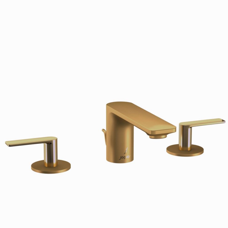 Picture of Gruppo lavabo 3 fori - Leva: Oro lucido PVD | Corpo: Oro opaco PVD
