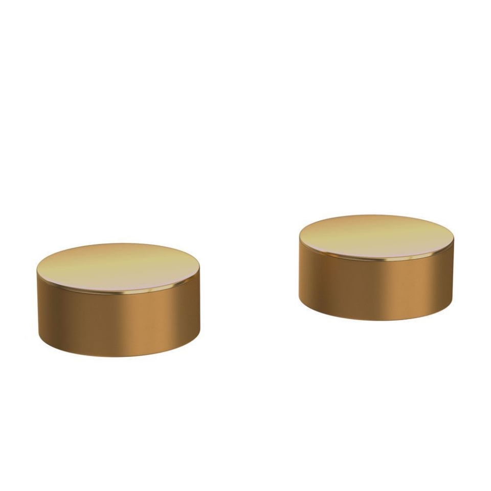 Picture of Coppia manopole per bordo vasca - Leva: Oro lucido PVD | Corpo: Oro opaco PVD