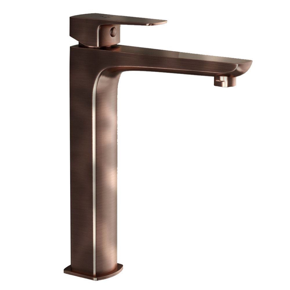 Picture of Miscelatore monocomando per lavabo con piletta click-clack - Rame antico