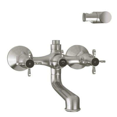 Immagine di Miscelatore vasca esterno con deviatore - Acciaio inox