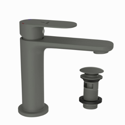 Immagine di Miscelatore monocomando per lavabo con piletta click-clack - Grafite
