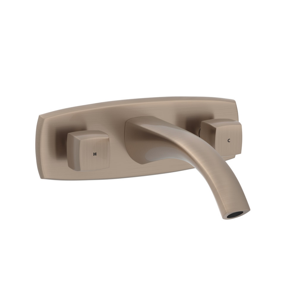 Picture of Gruppo lavabo 3 fori a parete - Polvere oro