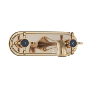 Picture of 3 Hole Basin Mixer Wall Mounted - Auric Gold