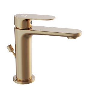 Immagine di Miscelatore monocomando per lavabo con scarico automatico - Oro