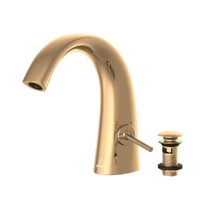 Immagine di Miscelatore monoforo per lavabo con piletta click-clack - Oro