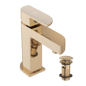 Immagine di Miscelatore monocomando per lavabo con piletta click-clack - Oro