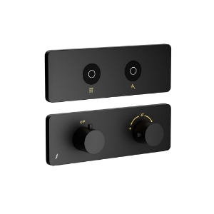 Immagine di Kit parte esposta del sistema doccia Cloud Touch con 2 uscite - Nero opaco