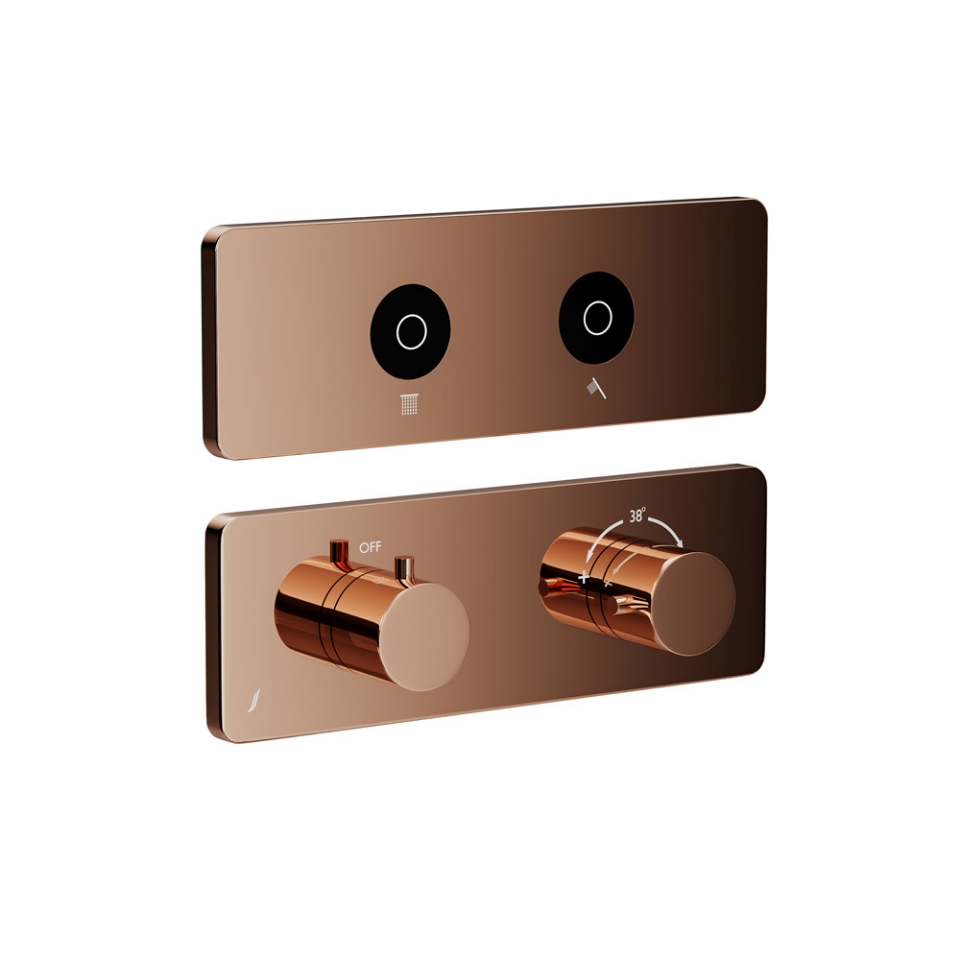 Picture of Kit parte esposta del sistema doccia Cloud Touch con 2 uscite - Oro cipria PVD