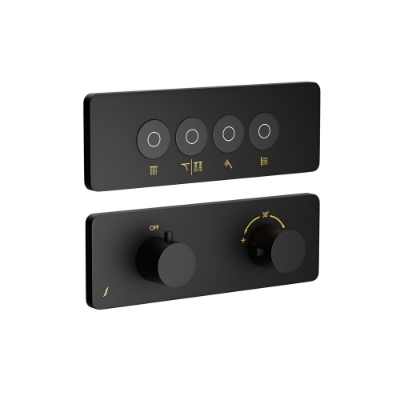 Immagine di Kit parte esposta del sistema doccia Cloud Touch con 4 uscite - Nero opaco
