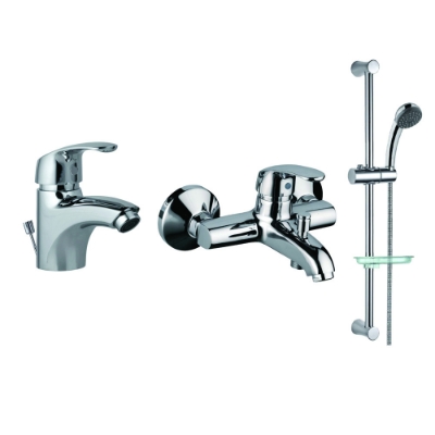 Immagine di Combo of Basin Mixer, Wall Mixer & Sliding Rail Pack (33051B, 33119 & 1110E)