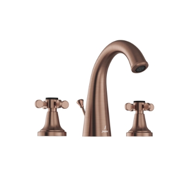 Immagine di Gruppo lavabo 3 fori con scarico automatico - Rame antico