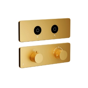 Immagine di Kit parte esposta del sistema doccia Cloud Touch con 2 uscite - Oro opaco PVD