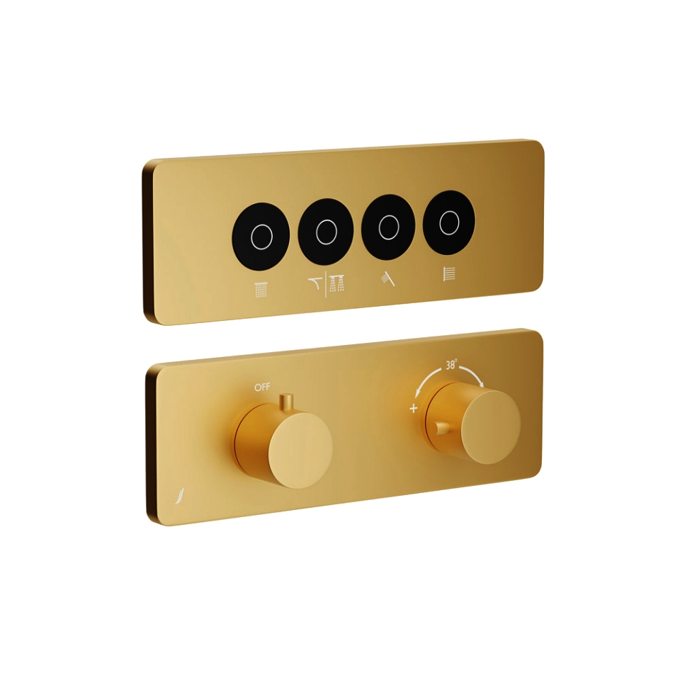 Picture of Kit parte esposta del sistema doccia Cloud Touch con 4 uscite - Oro opaco PVD