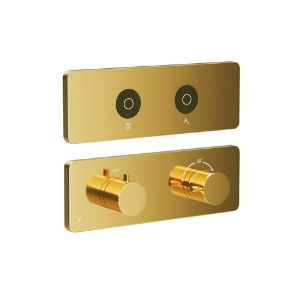 Immagine di Kit parte esposta del sistema doccia Cloud Touch con 2 uscite - Oro brillante PVD