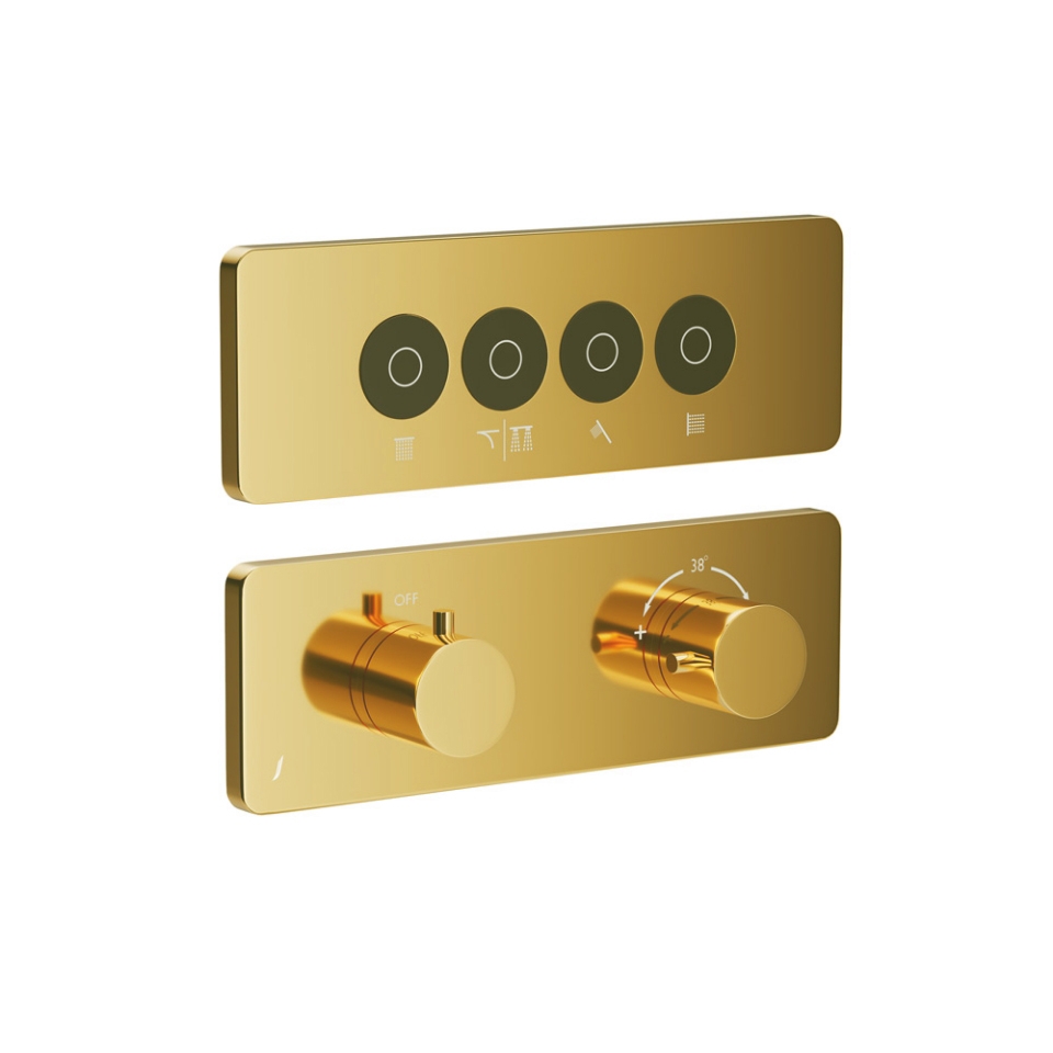 Picture of Kit parte esposta del sistema doccia Cloud Touch con 4 uscite - Oro brillante PVD