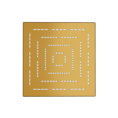 Immagine di Soffione doccia monofunzione quadrato Maze - Oro opaco PVD