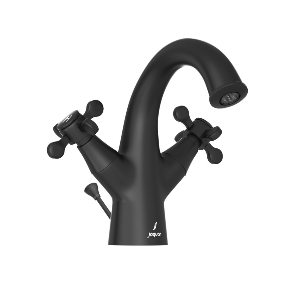 Picture of Gruppo lavabo monoforo con scarico automatico - Nero opaco