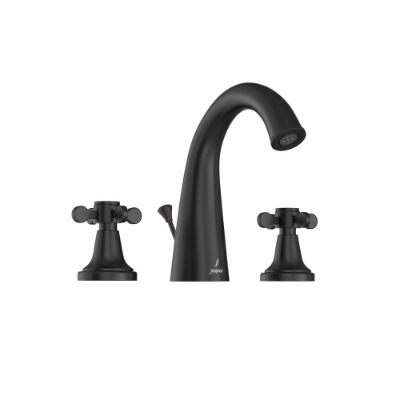 Immagine di Gruppo lavabo 3 fori con scarico automatico - Nero opaco