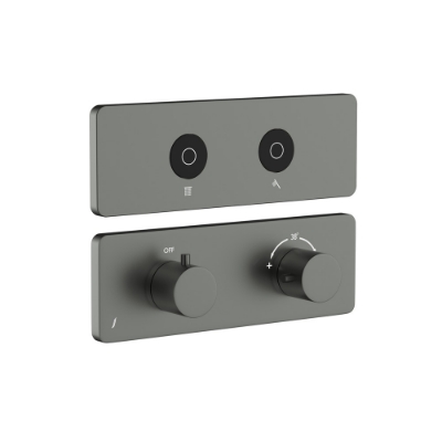 Immagine di Kit parte esposta del sistema doccia Cloud Touch con 2 uscite - Oro cipria PVD
