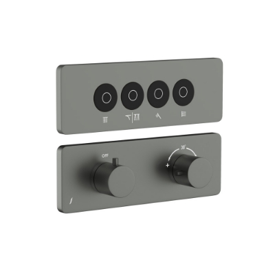 Immagine di Kit parte esposta del sistema doccia Cloud Touch con 4 uscite - Oro cipria PVD