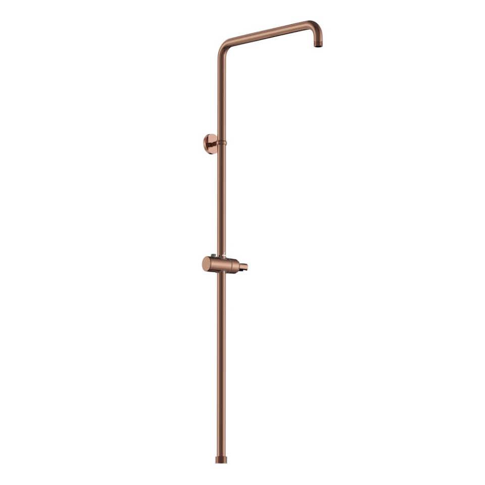 Picture of Exposed Shower Pipe with Hand Shower Holder, L-Type - Blush Gold Bright PVD