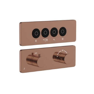 Immagine di Kit parte esposta del sistema doccia Cloud Touch con 4 uscite - Oro cipria PVD