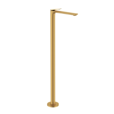 Immagine di Miscelatore monocomando per lavabo a pavimento - Leva: Oro lucido PVD | Corpo: Oro opaco PVD