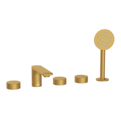 Immagine di Gruppo bordo vasca composto da 5 elementi - Oro opaco PVD