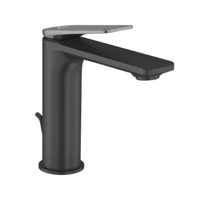 Immagine di Miscelatore monocomando per lavabo - Leva: Cromo nero | Corpo: Nero opaco