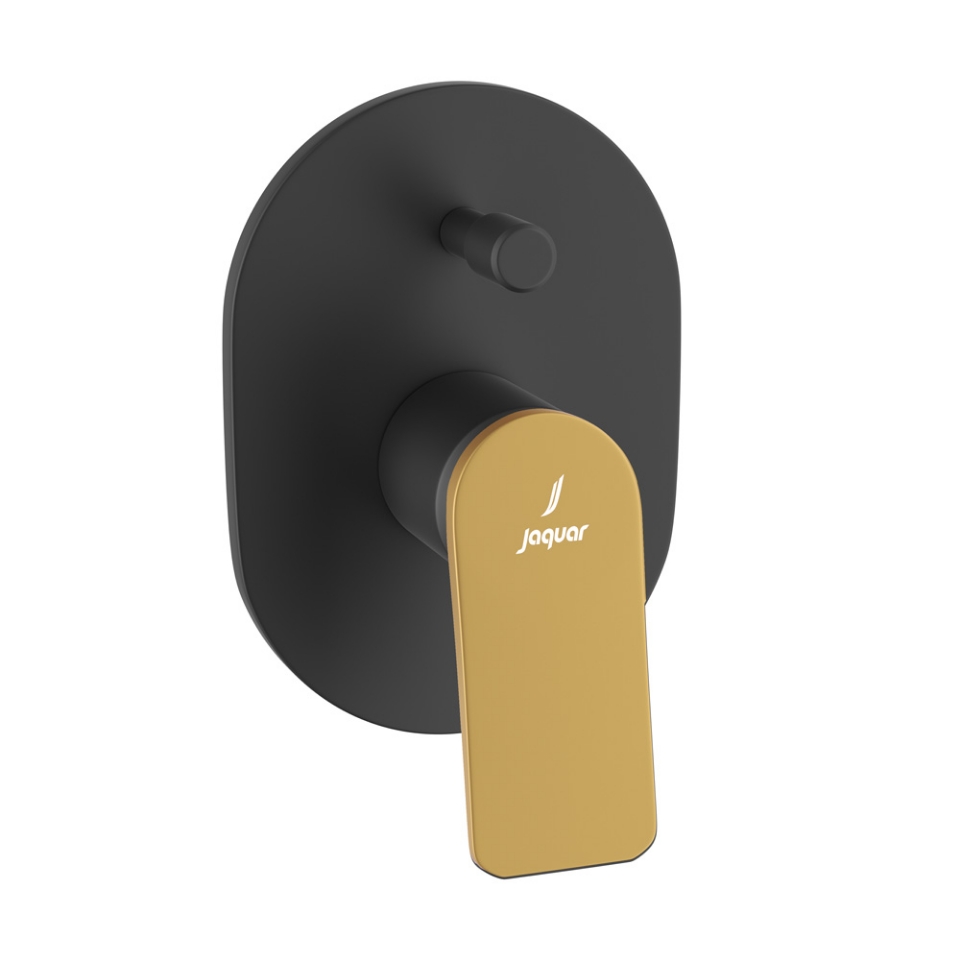 Picture of Deviatore monocomando da incasso - Leva: Oro opaco PVD | Corpo: Nero opaco