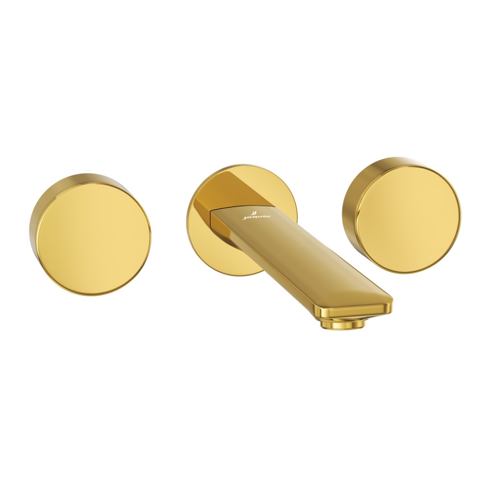 Picture of Parti esterne per gruppo lavabo a 3 fori a parete - Oro lucido PVD