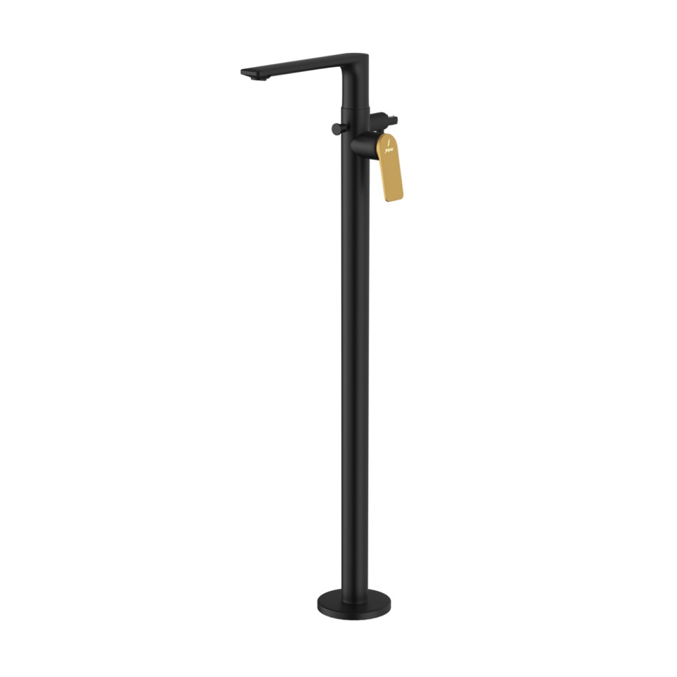 Picture of Parti esterne per colonna vasca freestanding - Leva: Oro opaco PVD | Corpo: Nero opaco