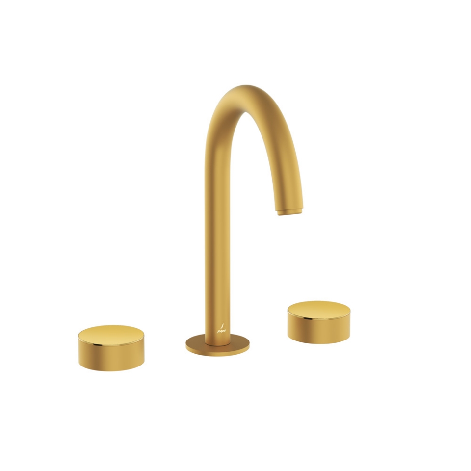 Picture of Gruppo lavabo 3 fori - Leva: Oro lucido PVD | Corpo: Oro opaco PVD