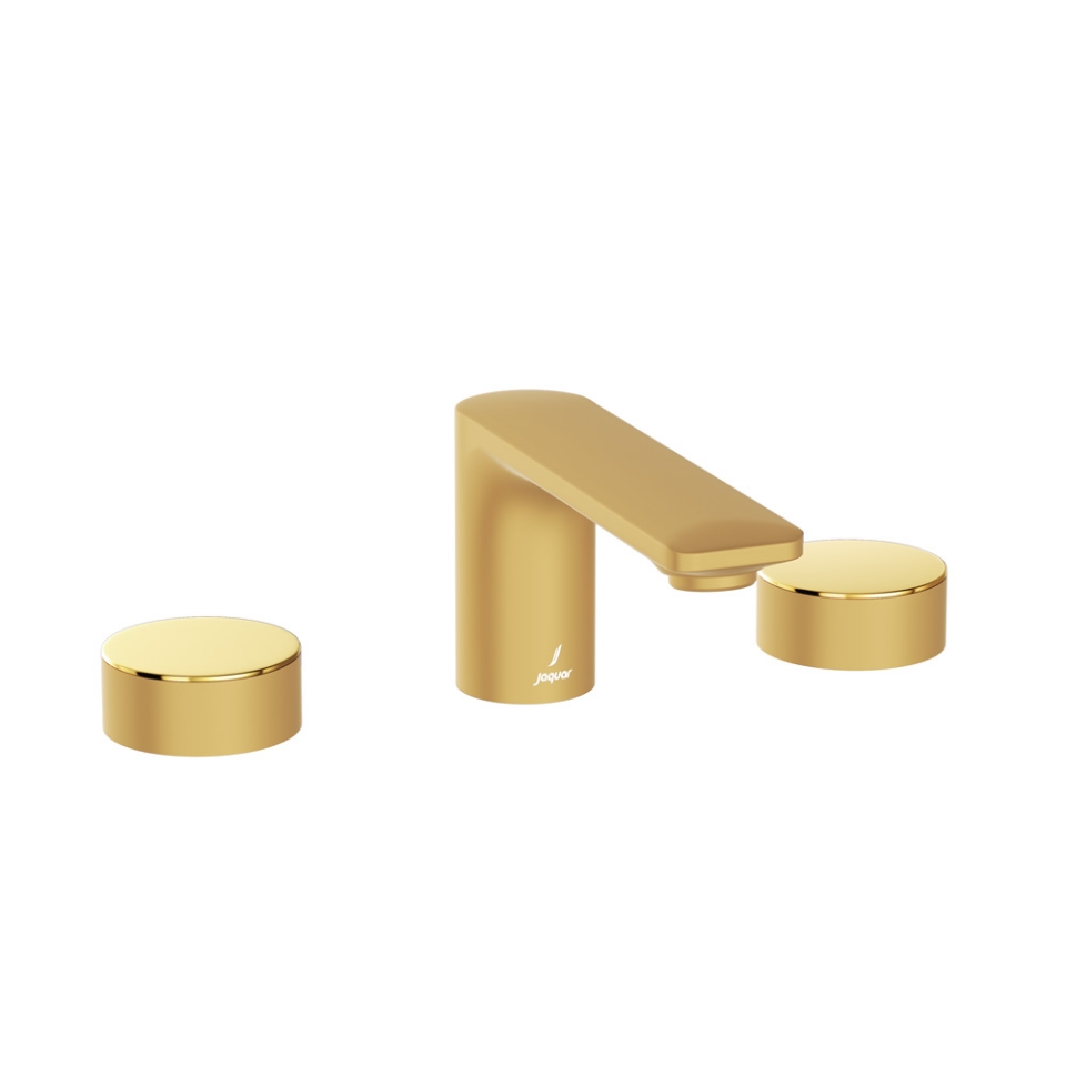 Picture of Gruppo lavabo 3 fori - Leva: Oro lucido PVD | Corpo: Oro opaco PVD