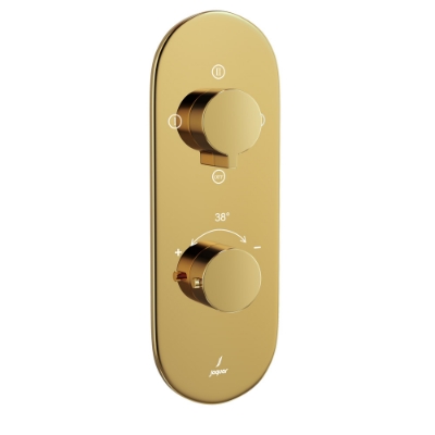 Immagine di Miscelatore doccia termostatico Aquamax con deviatore a 3 vie - Oro lucido PVD
