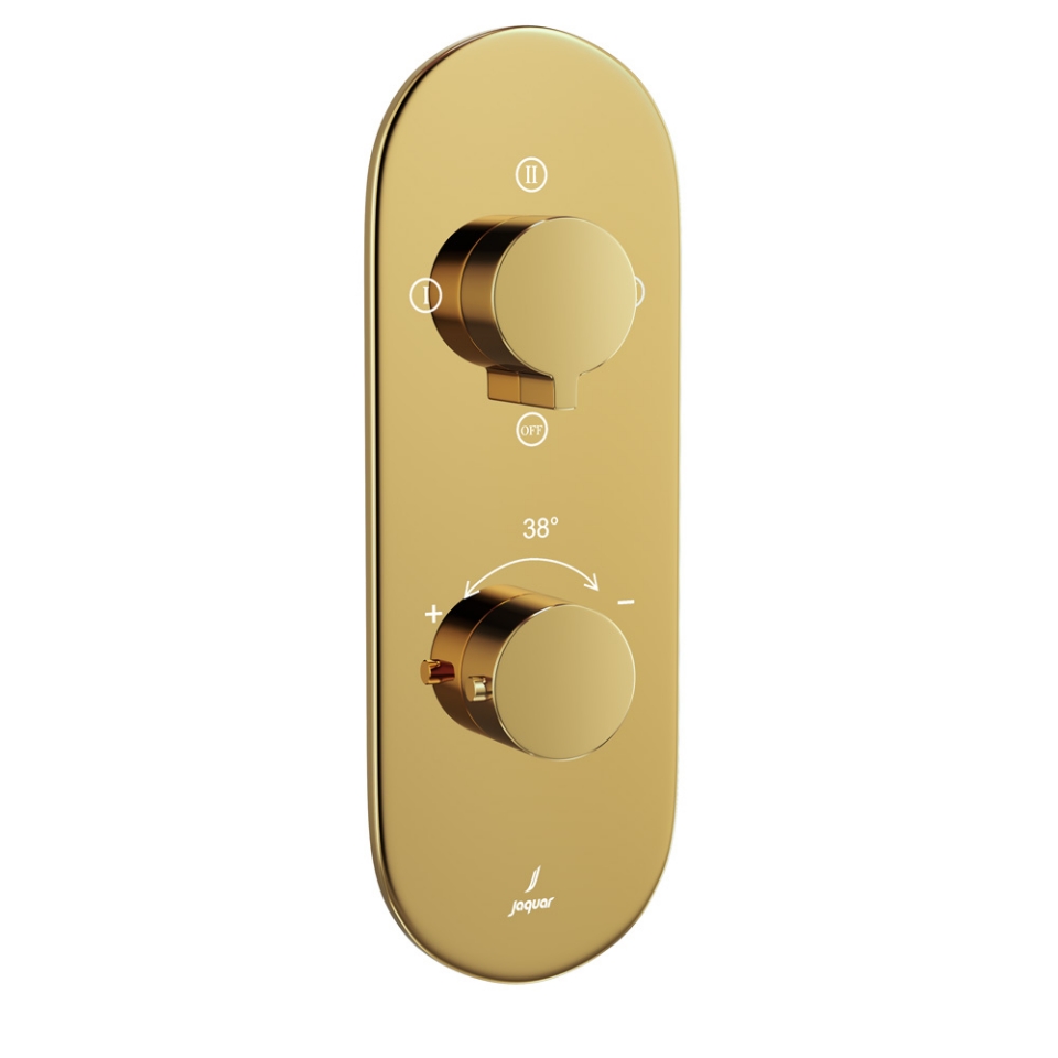 Picture of Miscelatore doccia termostatico Aquamax con deviatore a 3 vie - Oro lucido PVD